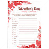 Printable Valentine's Day Word Scramble Game by LittleSizzle