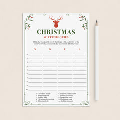 Vintage Christmas Party Game Scattergories Printable by LittleSizzle