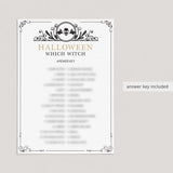 Which Witch Halloween Party Game Printable
