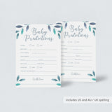 Winter Baby Predictions Baby Shower Game Printable