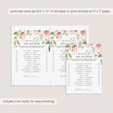 8 Blush Floral Birthday Party Games For Her Printable