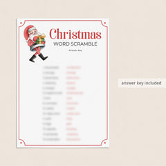 Scrambled Words Christmas Party Game Printable