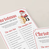 Christmas Naughty or Nice List for Adults Printable