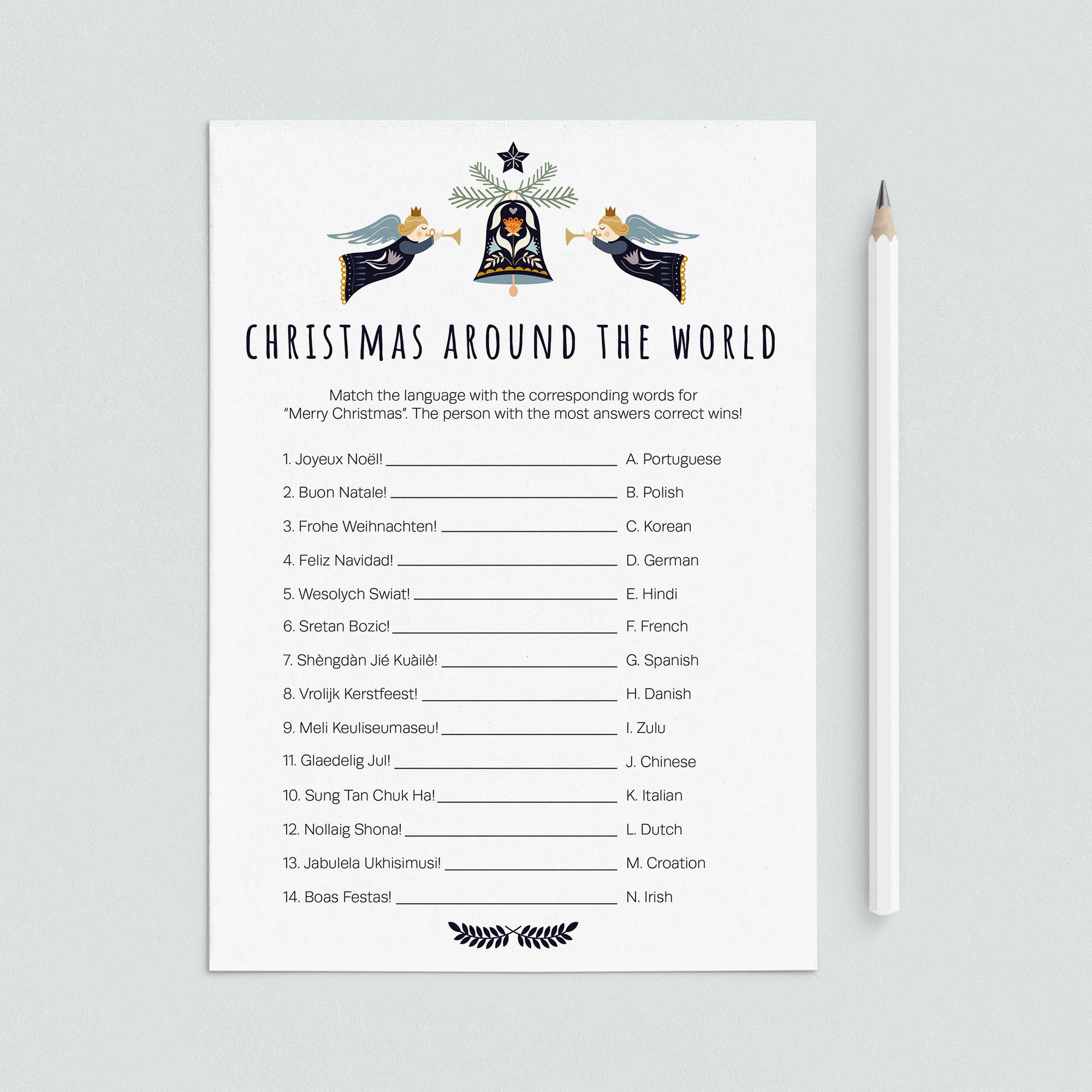 Scandinavian Christmas Game Around The World Printable by LittleSizzle